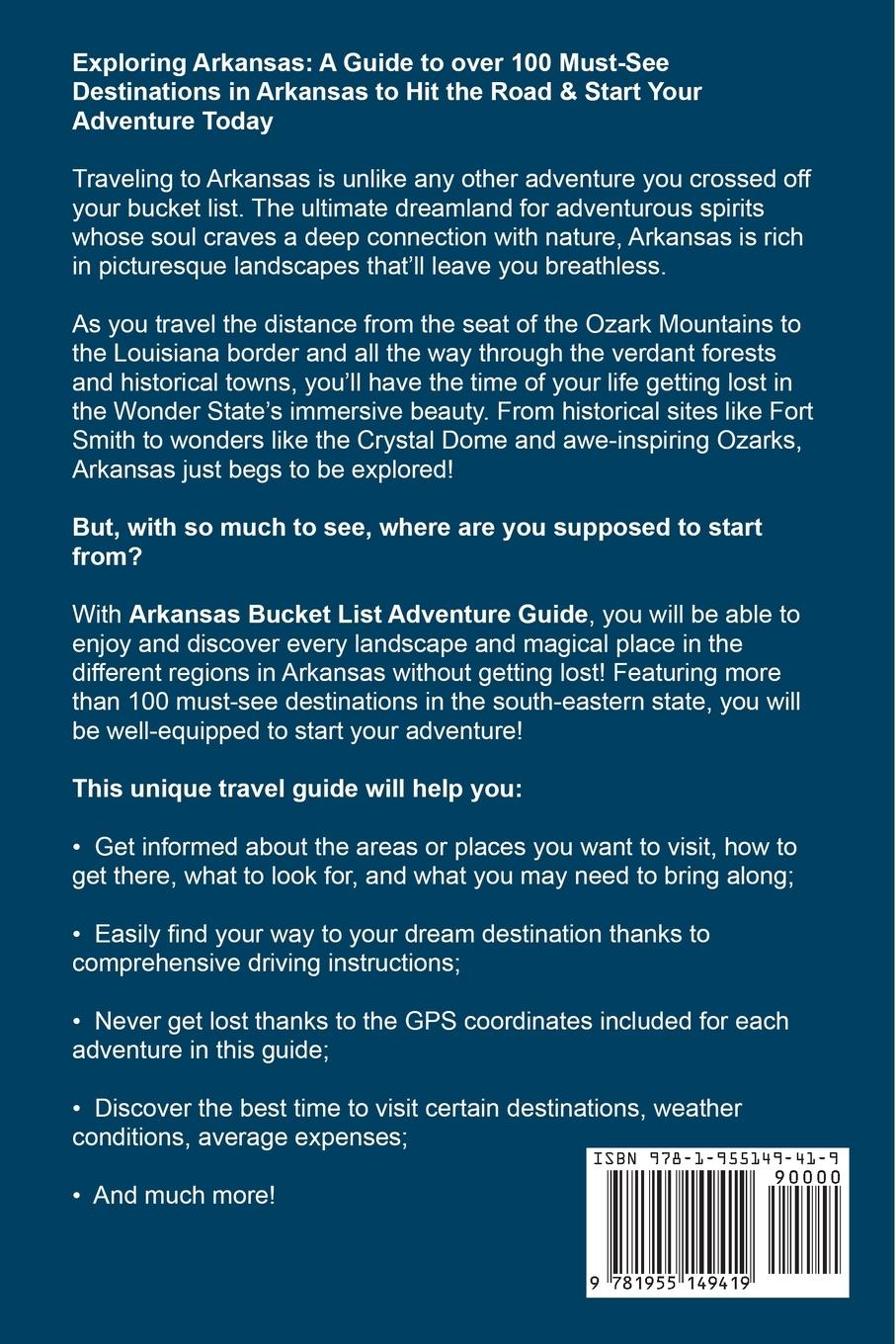 Rückseitencover Arkansas Bucket List Adventure Guide