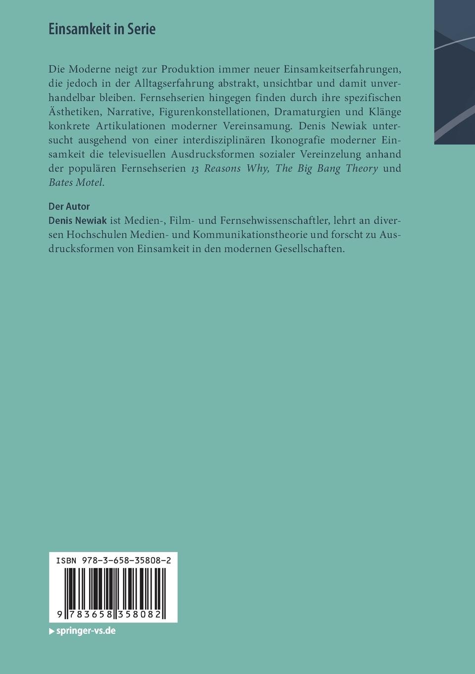 Rückseitencover Einsamkeit in Serie