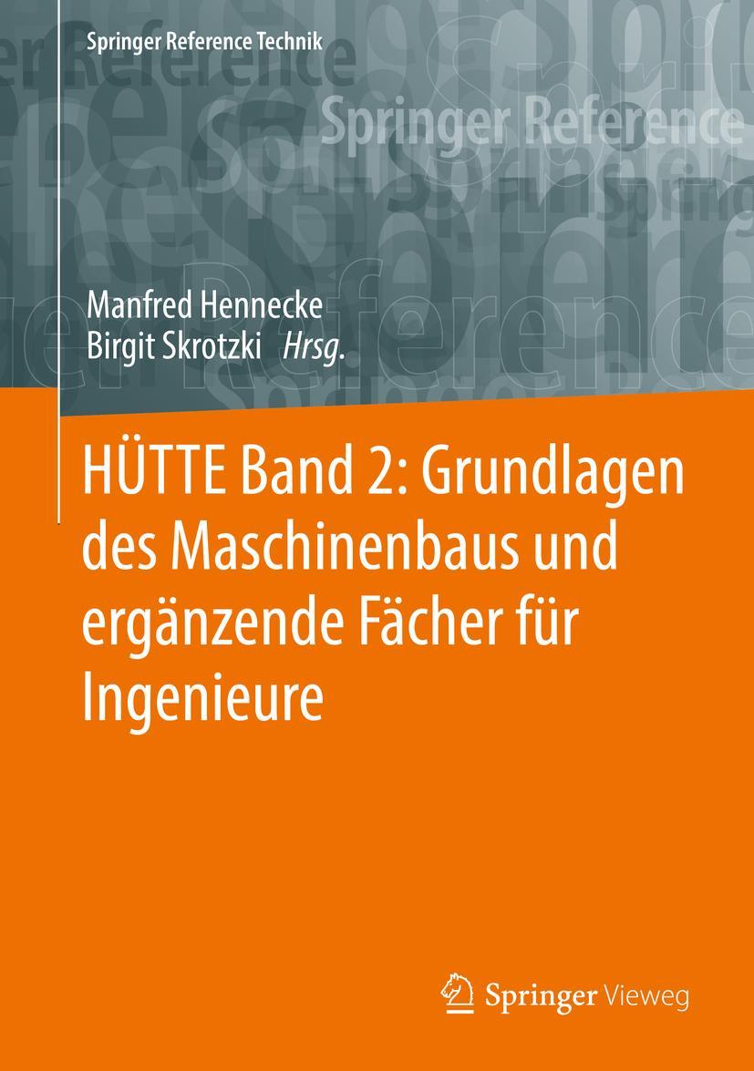 Vorderes Coverbild HÜTTE Band 2: Grundlagen des Maschinenbaus und ergänzende Fächer für Ingenieure