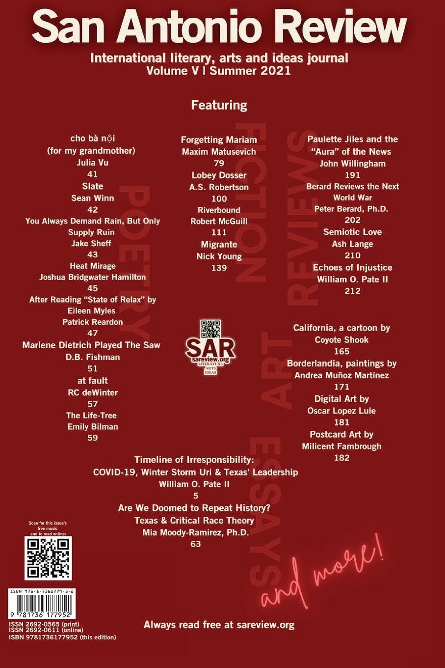 Rückseitencover San Antonio Review