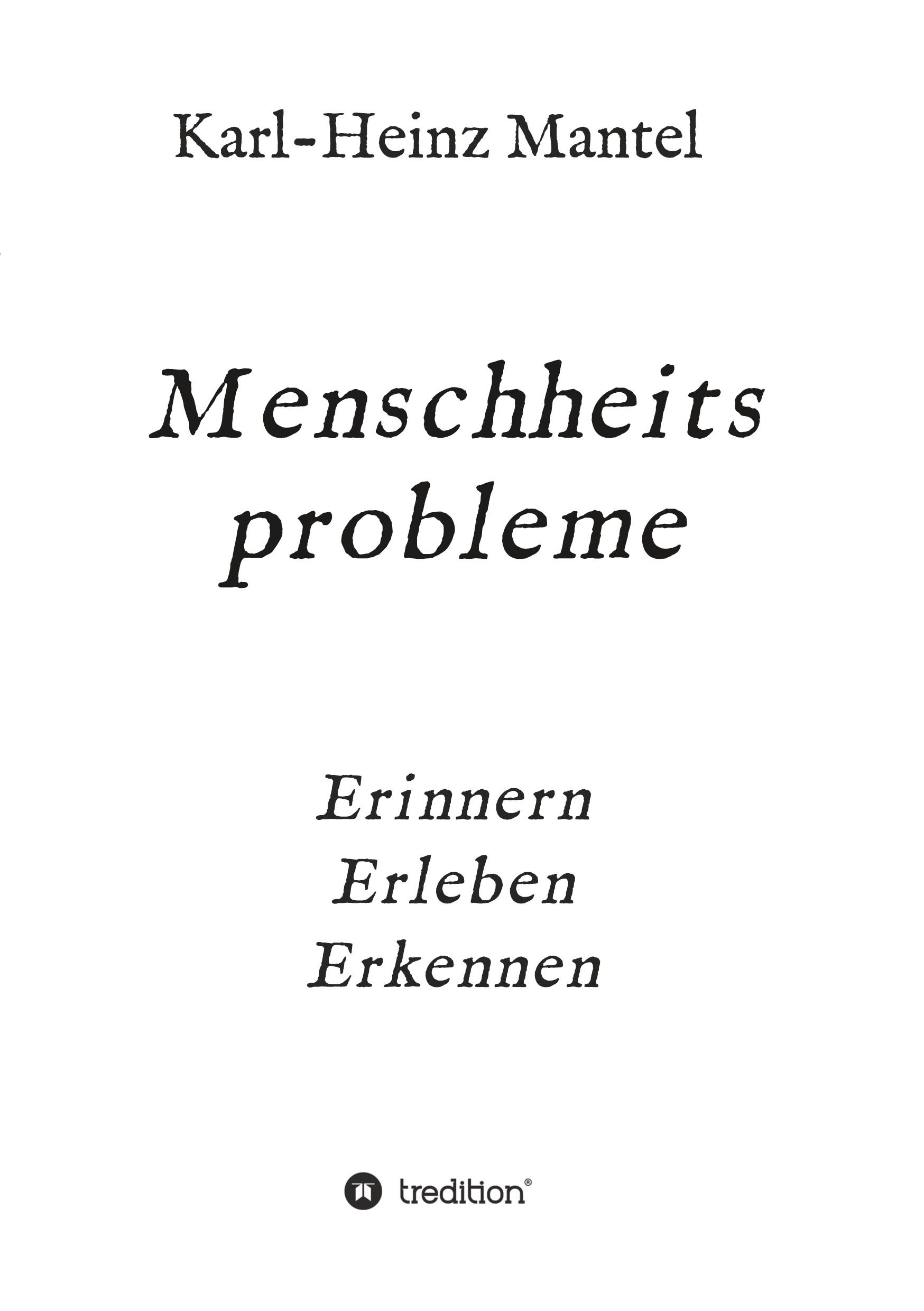 Vorderes Coverbild Menschheitsprobleme