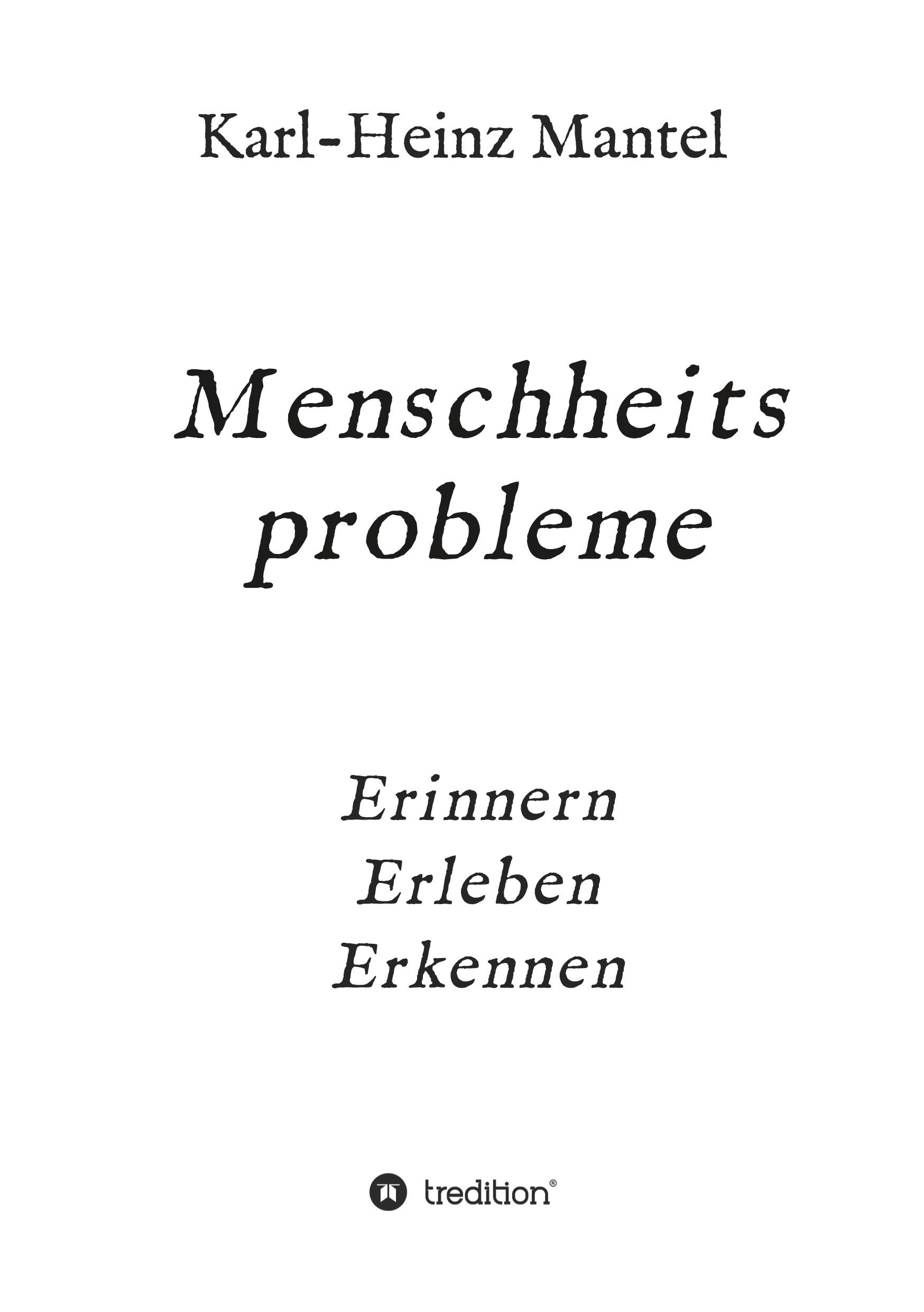 Vorderes Coverbild Menschheitsprobleme