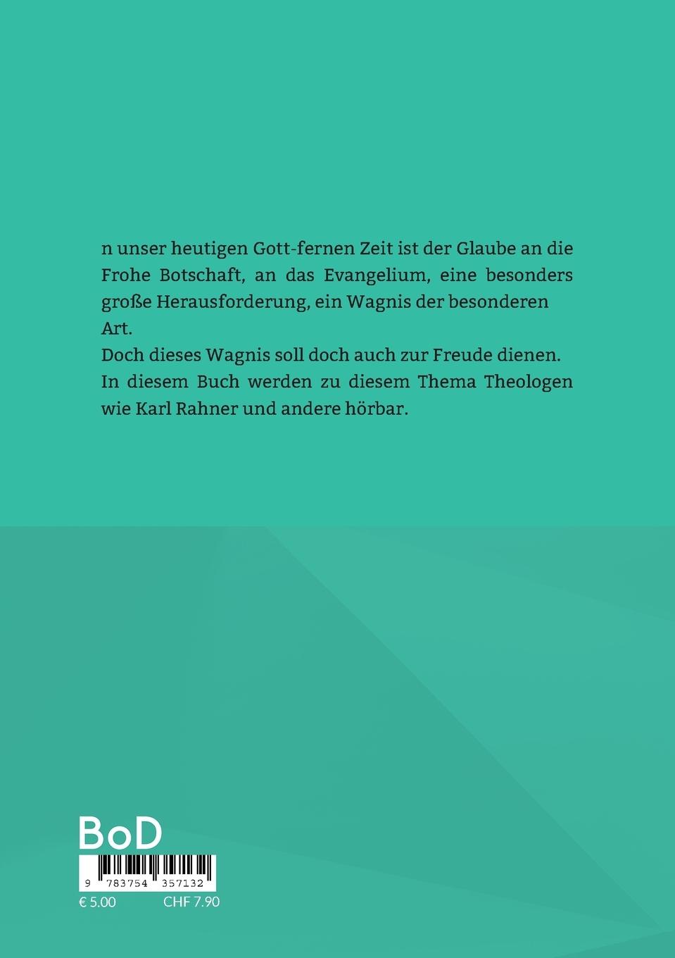 Rückseitencover Freude am Wagnis des Glaubens