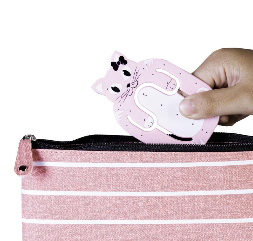 Beispielinhalt (Bild) Flexistand (Pink Katze) | flexibler Handyaufsteller | für alle Handys und Mini-Tablets | superflach | flexibel einstellbar | hochkant und quer | passt in jede Hosentasche