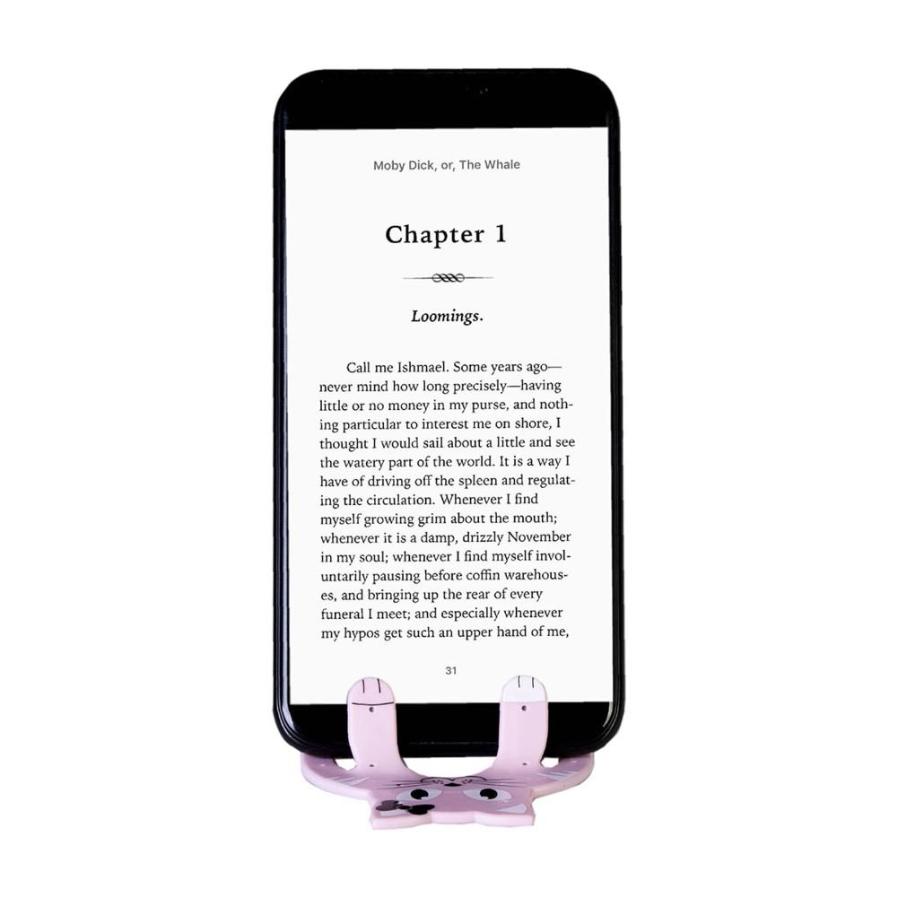 Beispielinhalt (Bild) Flexistand (Pink Katze) | flexibler Handyaufsteller | für alle Handys und Mini-Tablets | superflach | flexibel einstellbar | hochkant und quer | passt in jede Hosentasche
