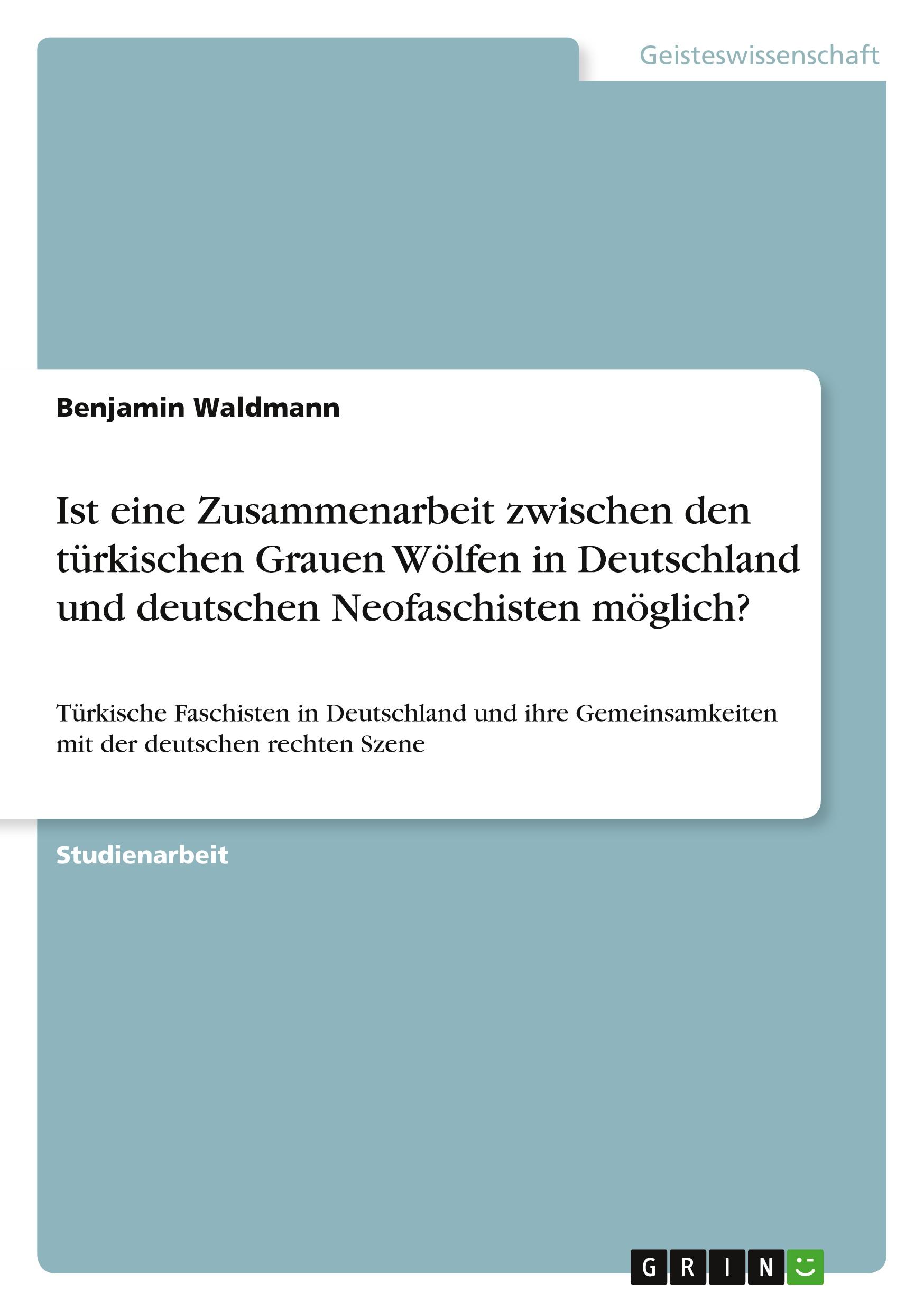 Vorderes Coverbild Ist eine Zusammenarbeit zwischen den türkischen Grauen Wölfen in Deutschland und deutschen Neofaschisten möglich?