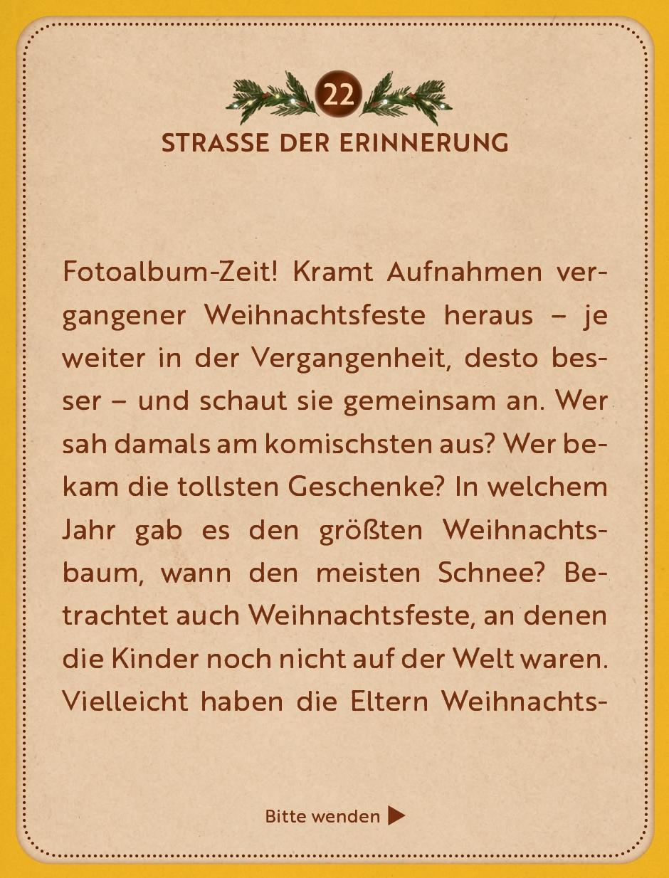 Beispielinhalt (Bild) Der Familien-Adventskalender