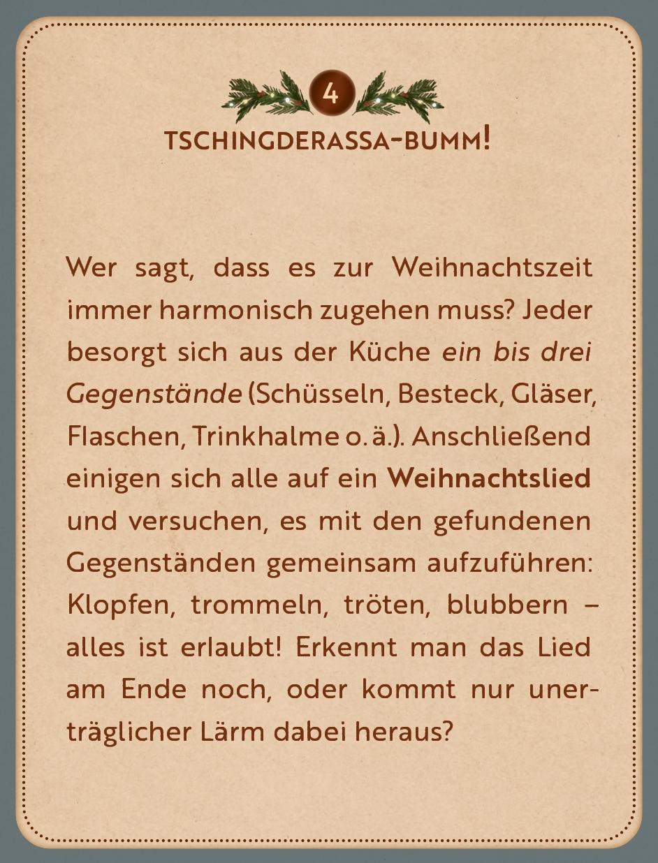 Beispielinhalt (Bild) Der Familien-Adventskalender