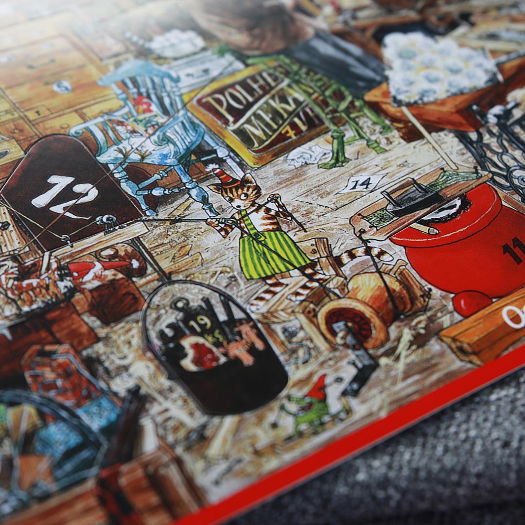 Beispielinhalt (Bild) Pettersson und Findus warten auf Weihnachten. Adventskalender