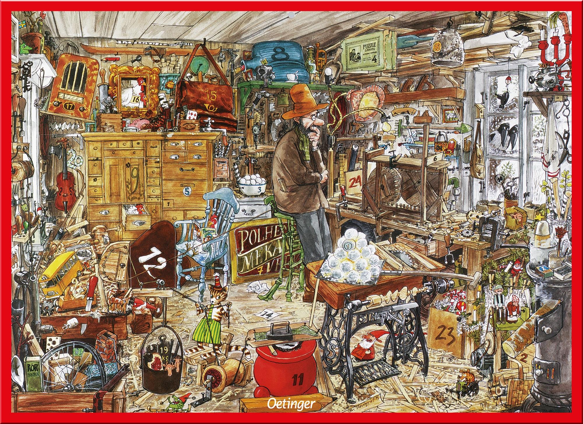 Vorderes Coverbild Pettersson und Findus warten auf Weihnachten. Adventskalender