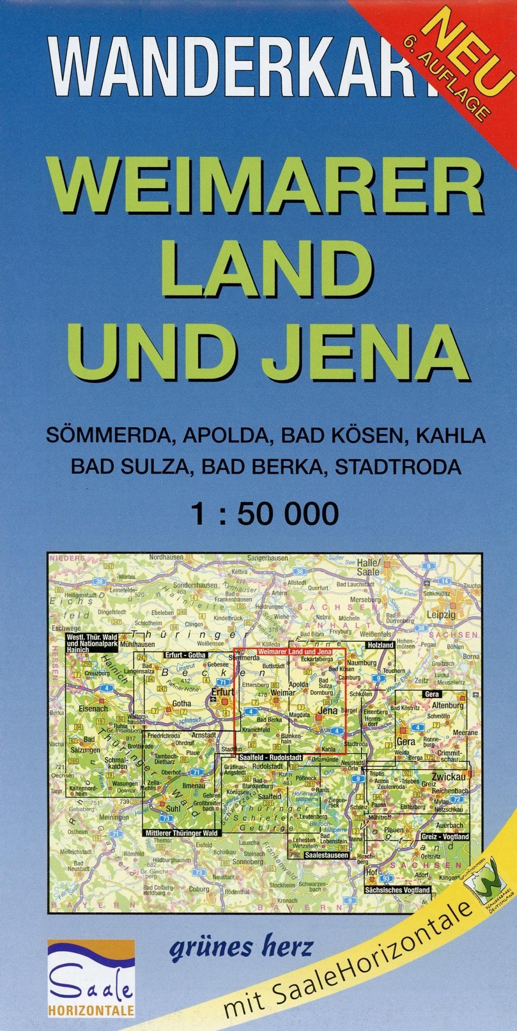 Vorderes Coverbild Weimarer Land und Jena 1 : 50 000 Wanderkarte