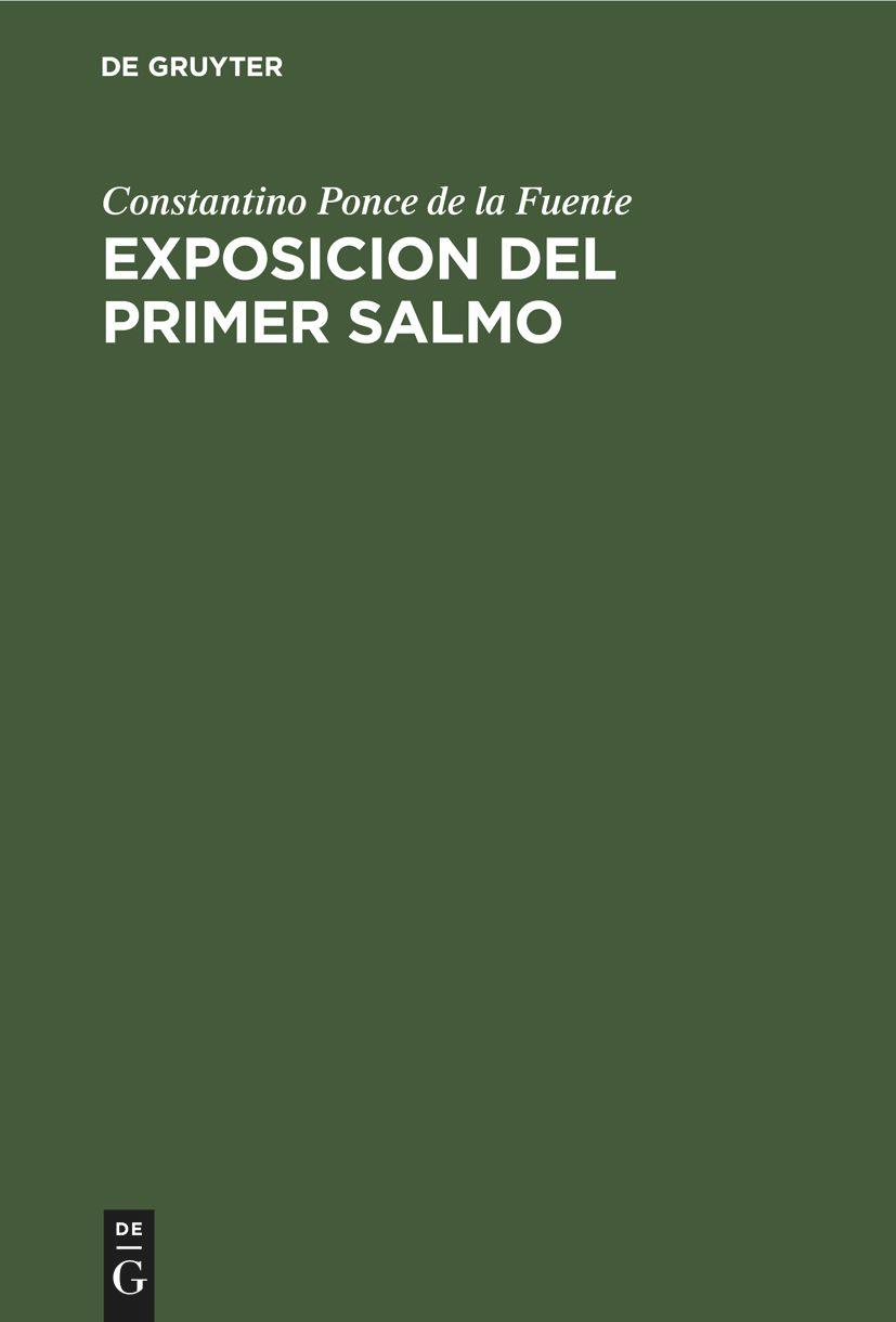 Vorderes Coverbild Exposicion del primer salmo