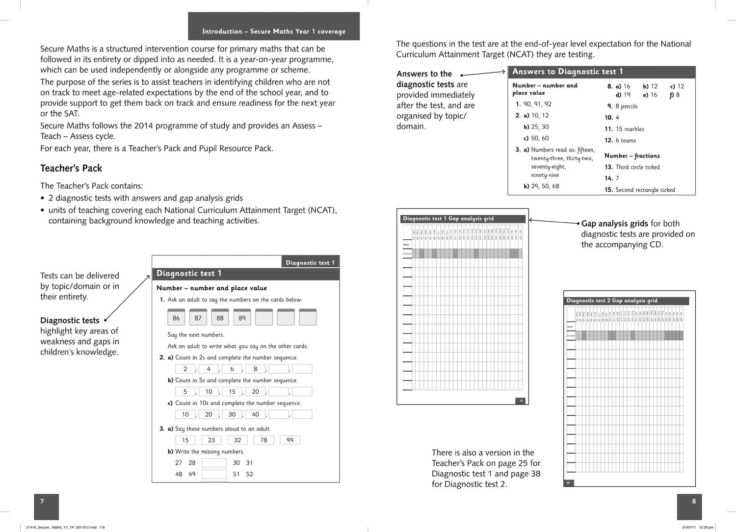 Beispielinhalt (Bild) Secure Year 1 Maths Teacher's Pack