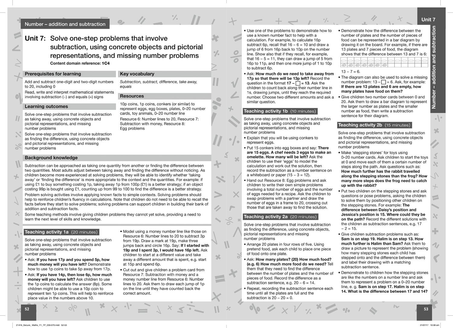 Beispielinhalt (Bild) Secure Year 1 Maths Teacher's Pack