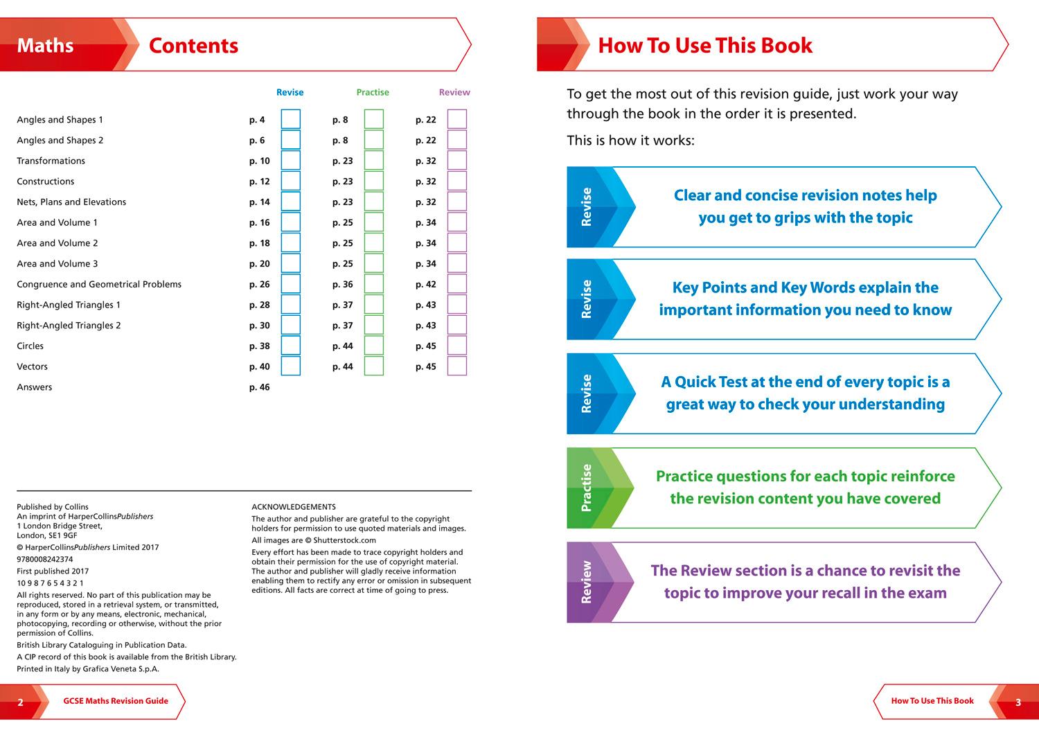 Beispielinhalt (Bild) Collins Snap Revision - Geometry and Measures (for Papers 1, 2 and 3): Aqa GCSE Maths Foundation