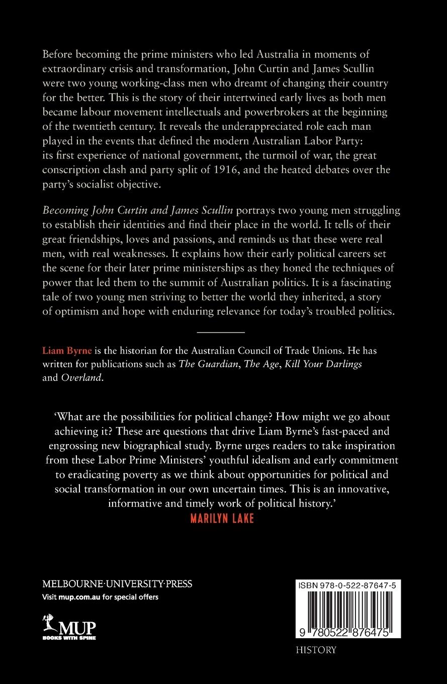 Rückseitencover Becoming John Curtin and James Scullin