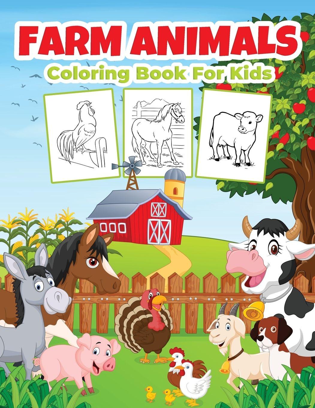 Vorderes Coverbild Farm Animals Coloring Book for Kids