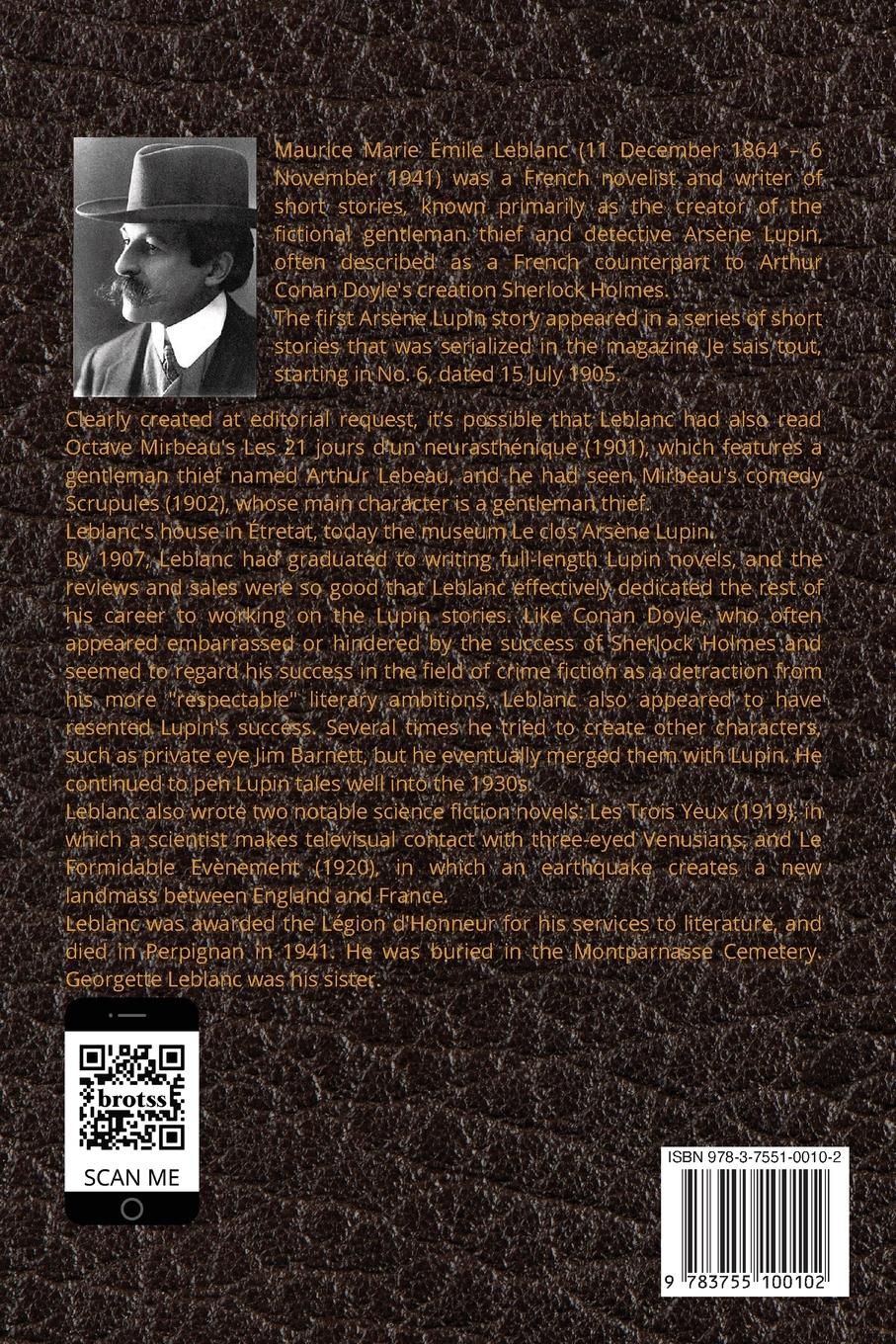 Rückseitencover The Extraordinary Adventures of  Arsene Lupin,  Gentleman-Burglar by Maurice Leblanc
