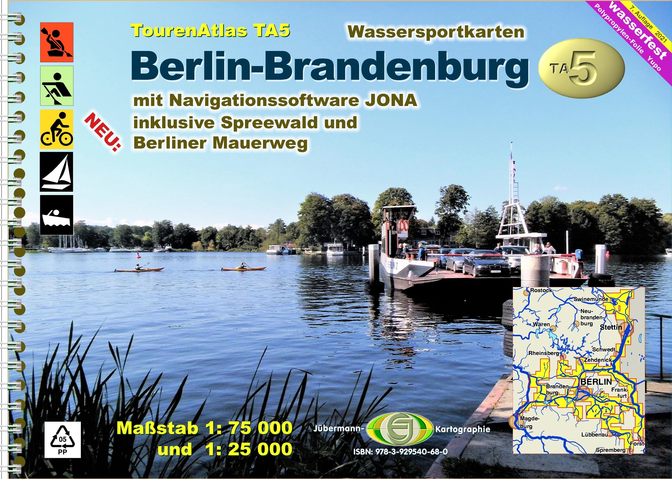 Vorderes Coverbild TourenAtlas TA5 Berlin-Brandenburg