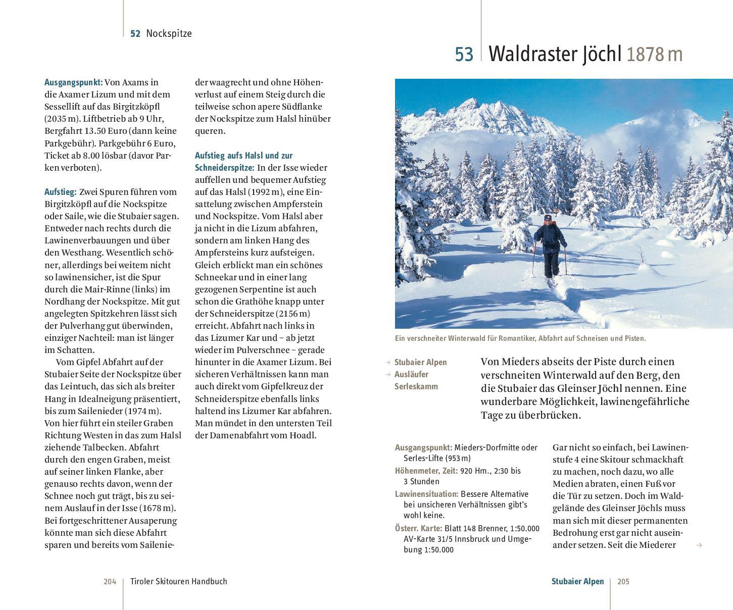 Beispielinhalt (Bild) Tiroler Skitouren Handbuch