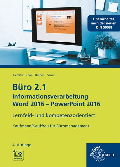Vorderes Coverbild Büro 2.1 - Informationsverarbeitung Word 2016 - PowerPoint 2016