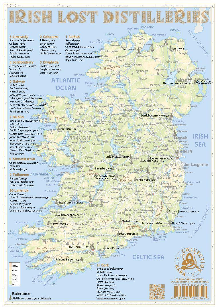 Beispielinhalt (Bild) Whiskey Distilleries Ireland - Tasting Map