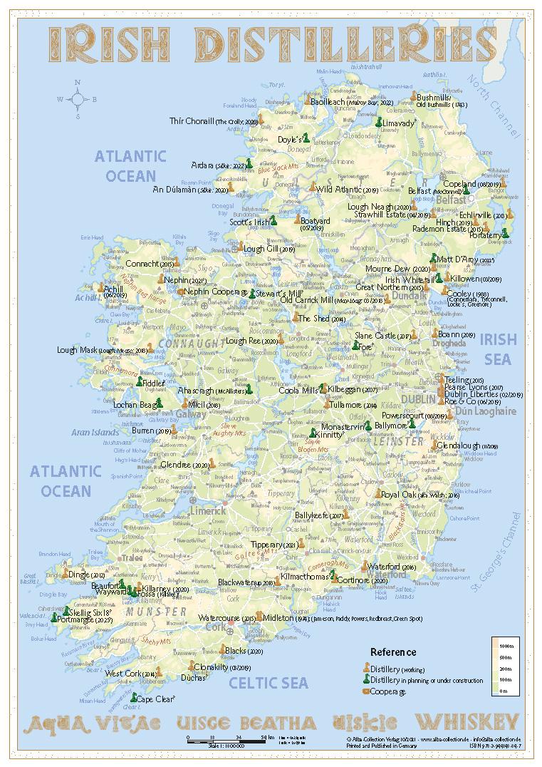 Vorderes Coverbild Whiskey Distilleries Ireland - Tasting Map