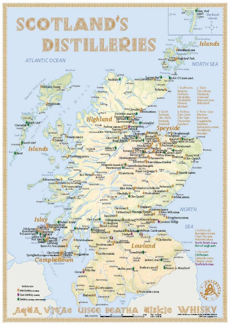 Vorderes Coverbild Whisky Distilleries Scotland - Tasting Map