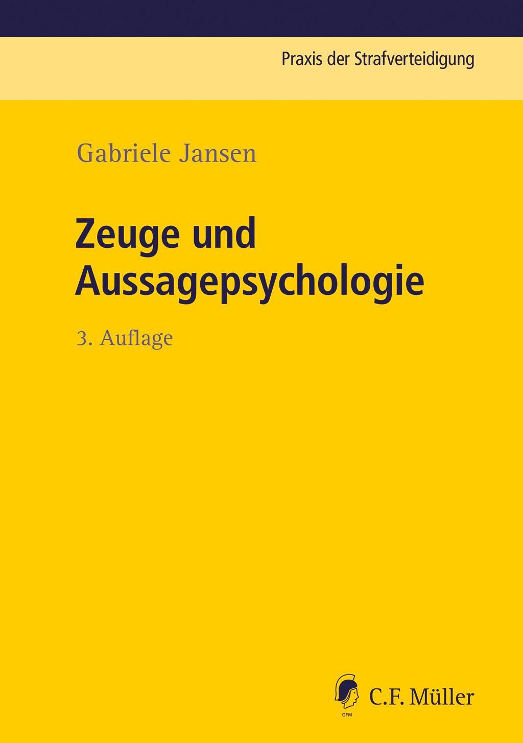Vorderes Coverbild Zeuge und Aussagepsychologie
