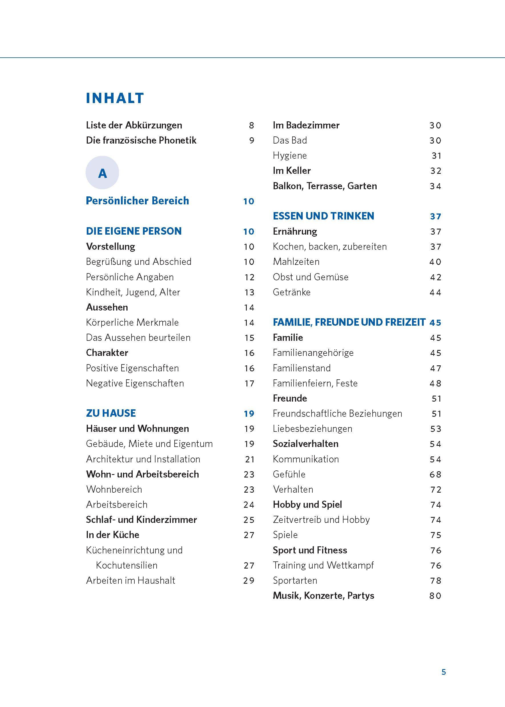 Beispielinhalt (Bild) PONS Grund- und Aufbauwortschatz Französisch