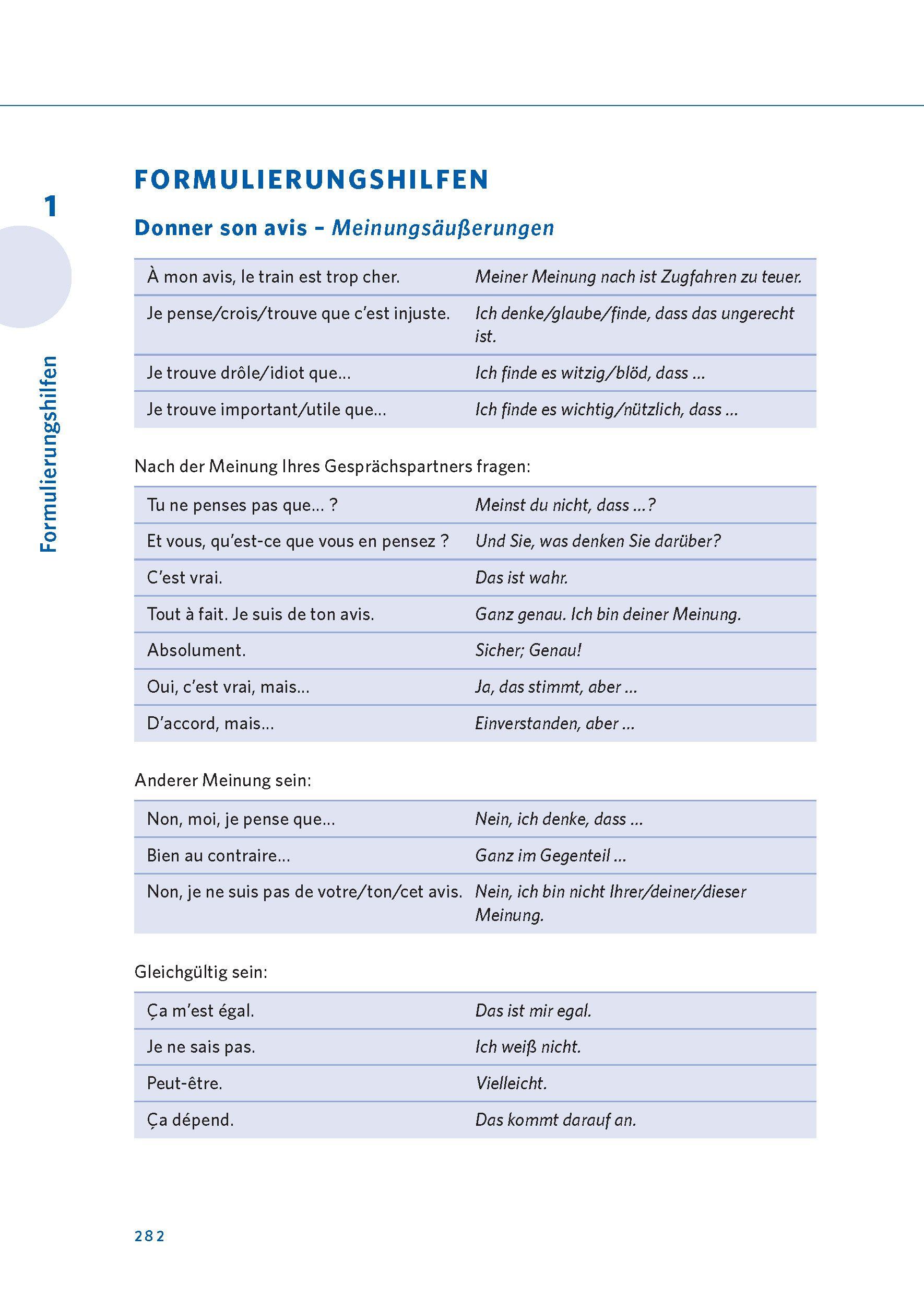 Beispielinhalt (Bild) PONS Grund- und Aufbauwortschatz Französisch