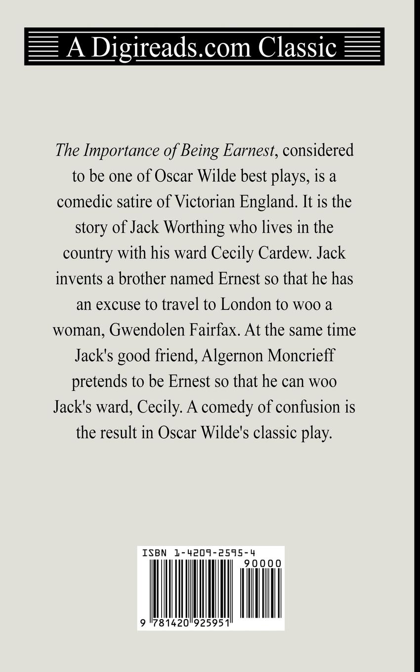 Rückseitencover The Importance of Being Earnest