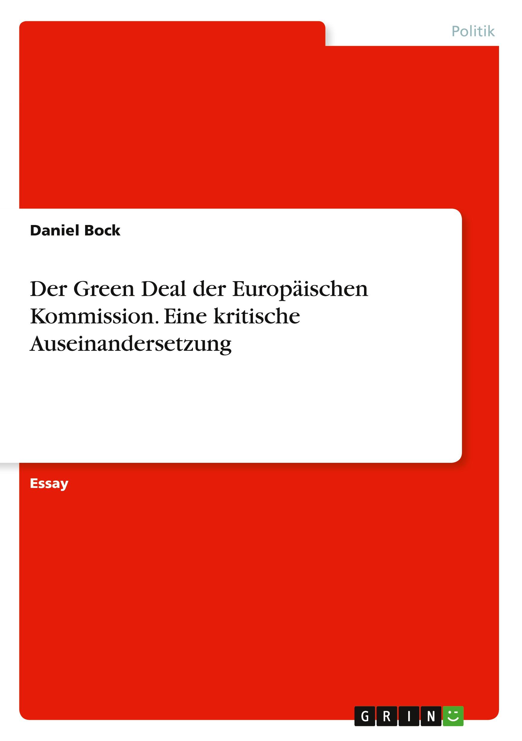 Vorderes Coverbild Der Green Deal der Europäischen Kommission. Eine kritische Auseinandersetzung