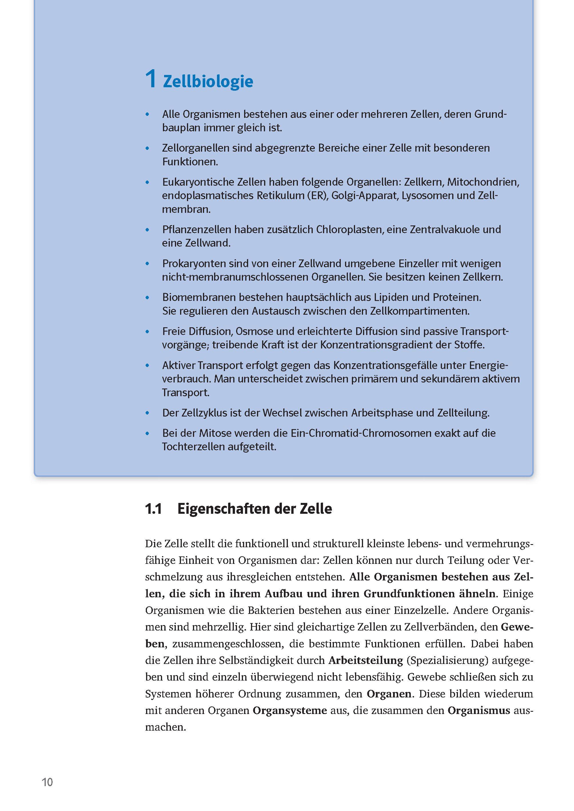 Beispielinhalt (Bild) Sicher im Abi Oberstufen-Wissen Biologie