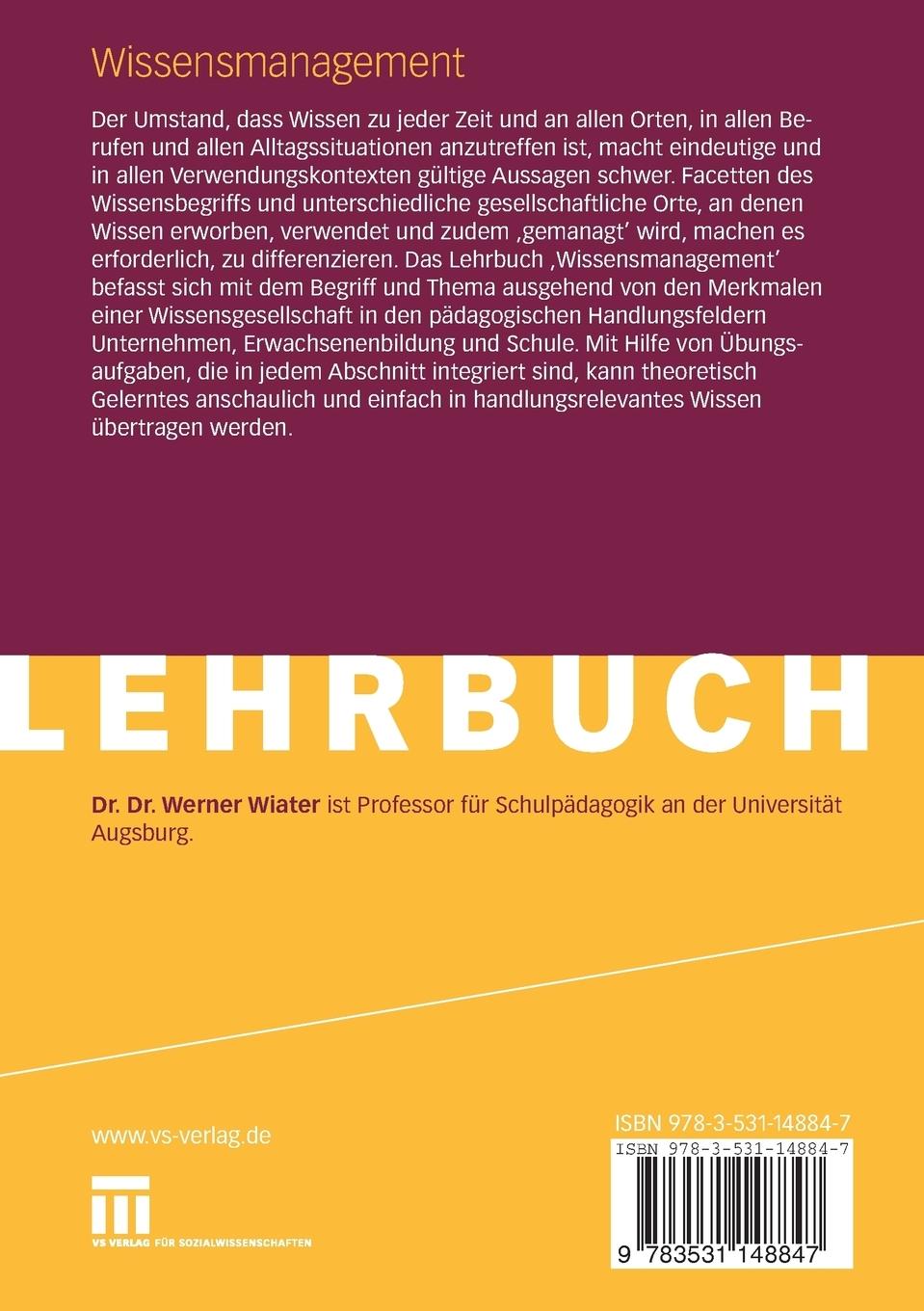 Rückseitencover Wissensmanagement