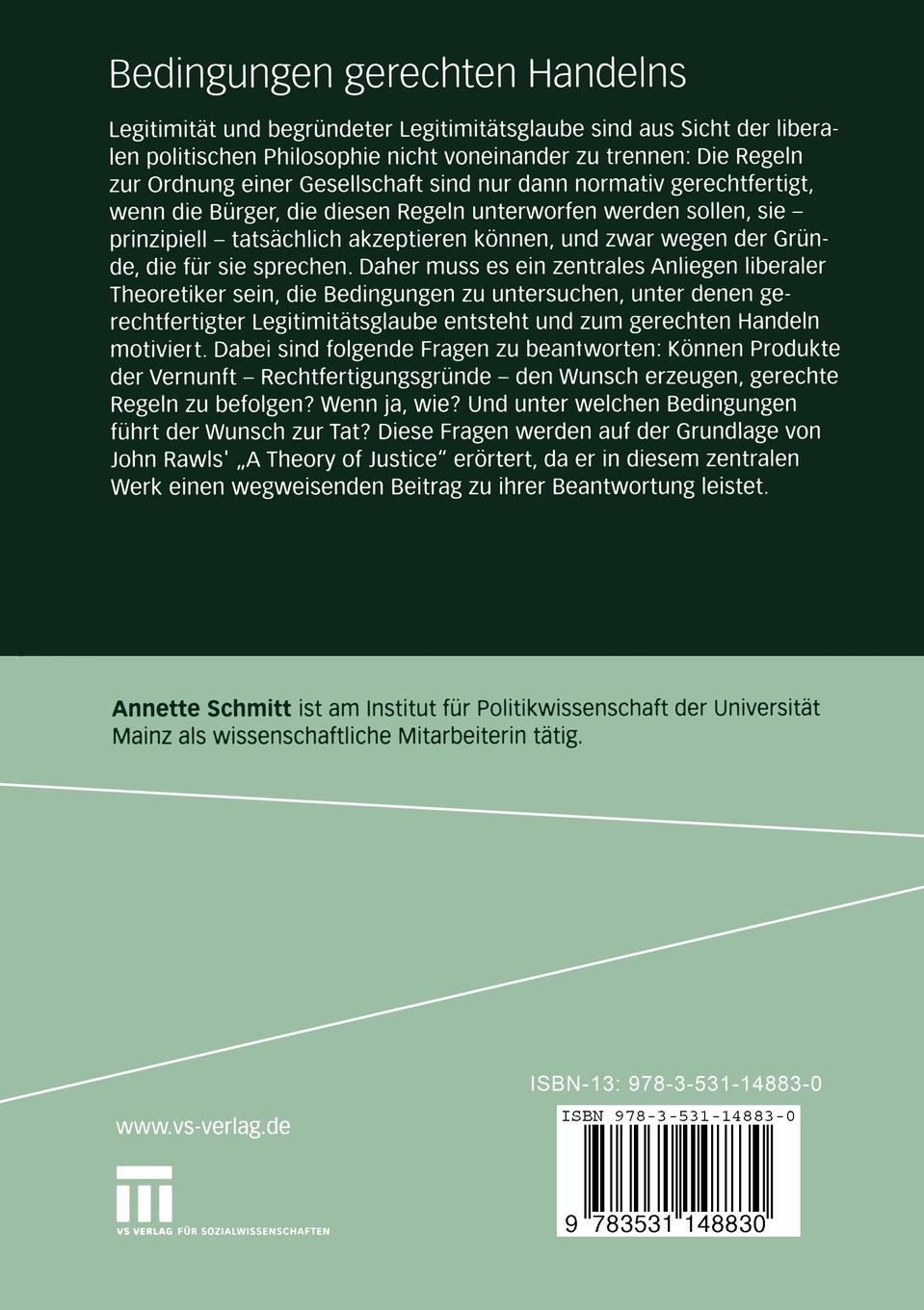 Rückseitencover Bedingungen gerechten Handelns