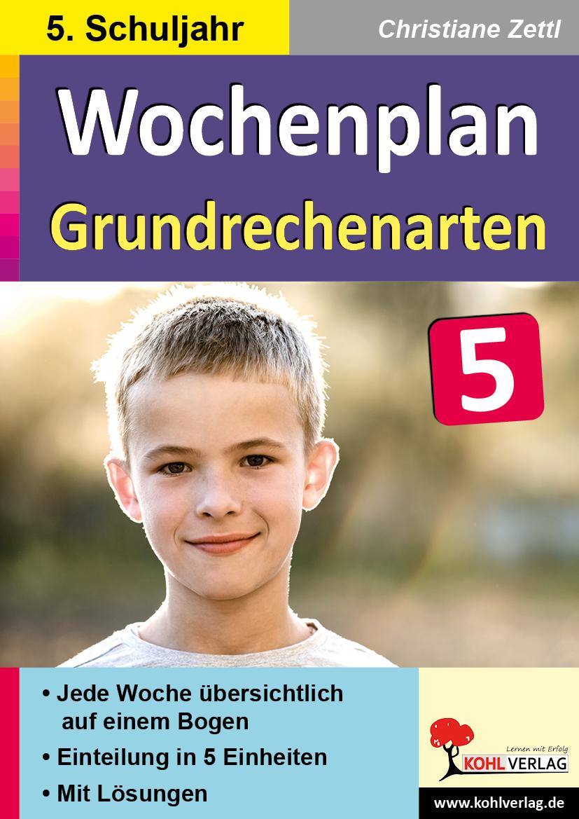 Vorderes Coverbild Wochenplan Grundrechenarten / Klasse 5