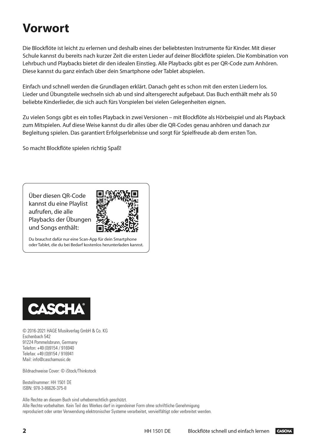 Beispielinhalt (Bild) Blockflöte - Schnell und einfach lernen mit QR-Codes