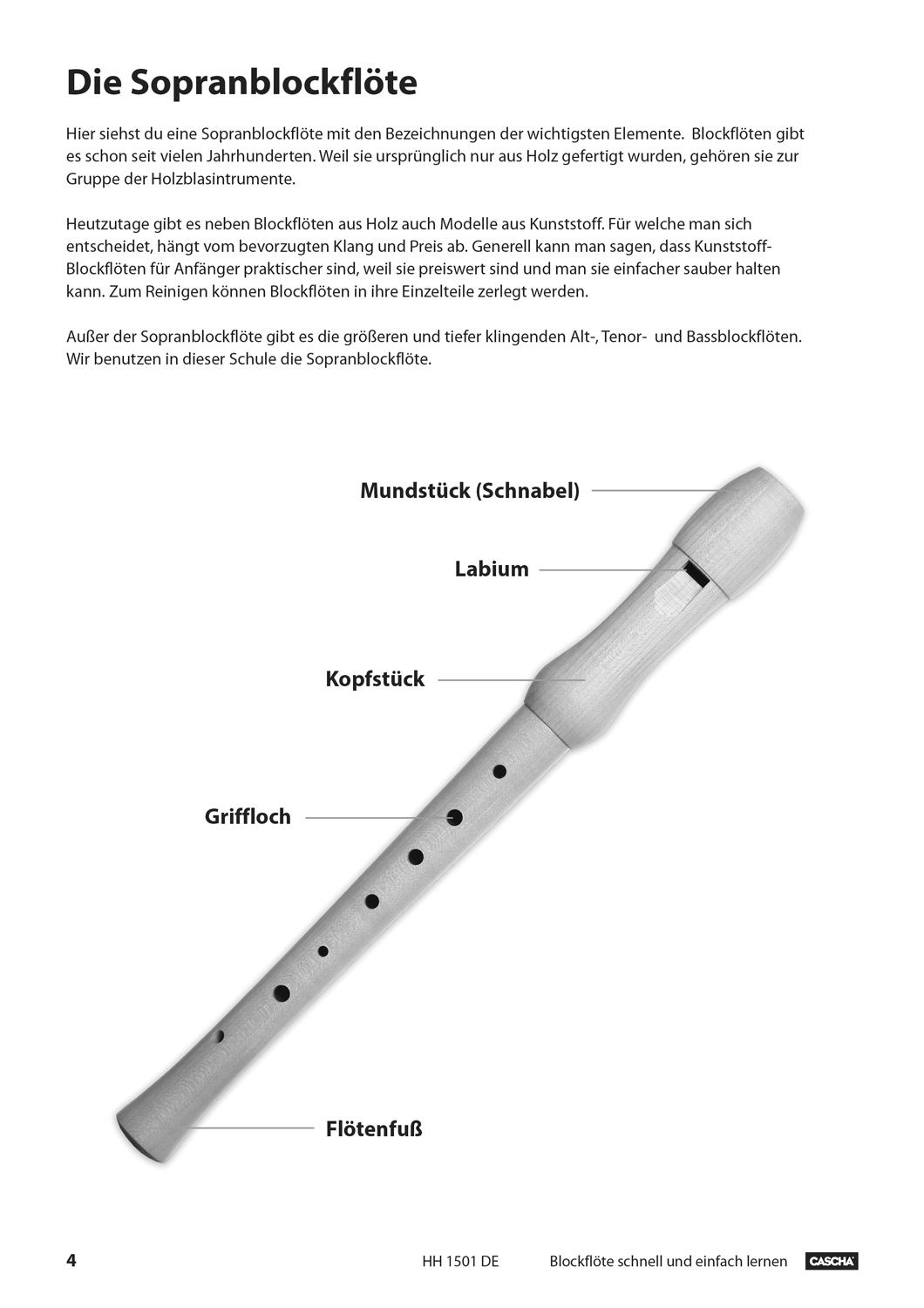 Beispielinhalt (Bild) Blockflöte - Schnell und einfach lernen mit QR-Codes