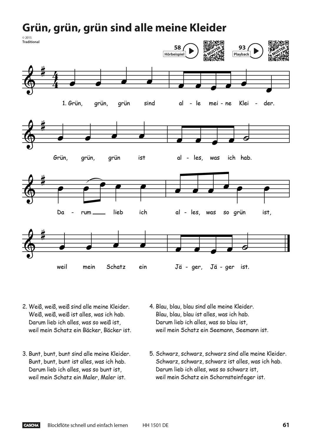 Beispielinhalt (Bild) Blockflöte - Schnell und einfach lernen mit QR-Codes