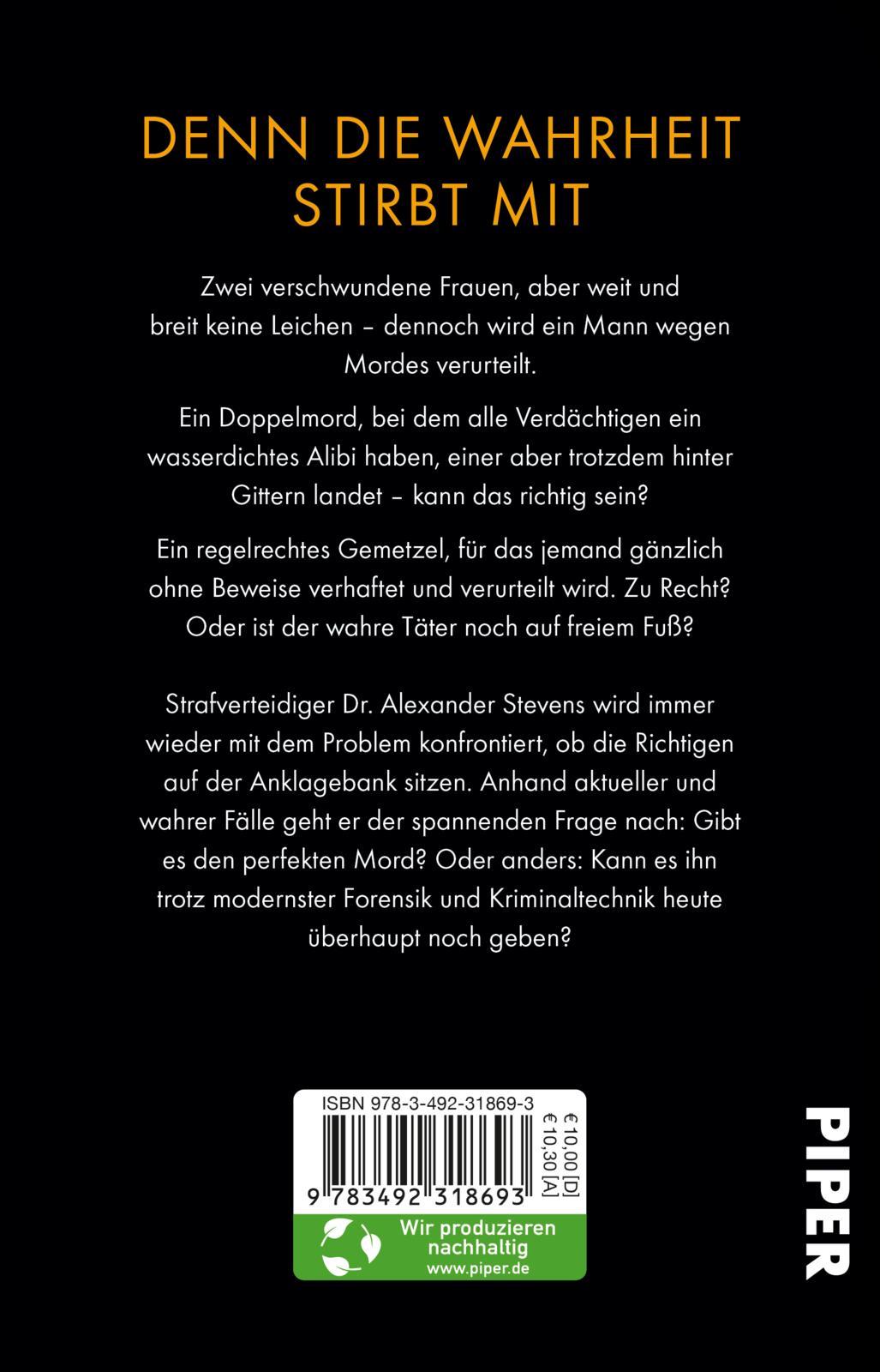 Rückseitencover Der perfekte Mord?