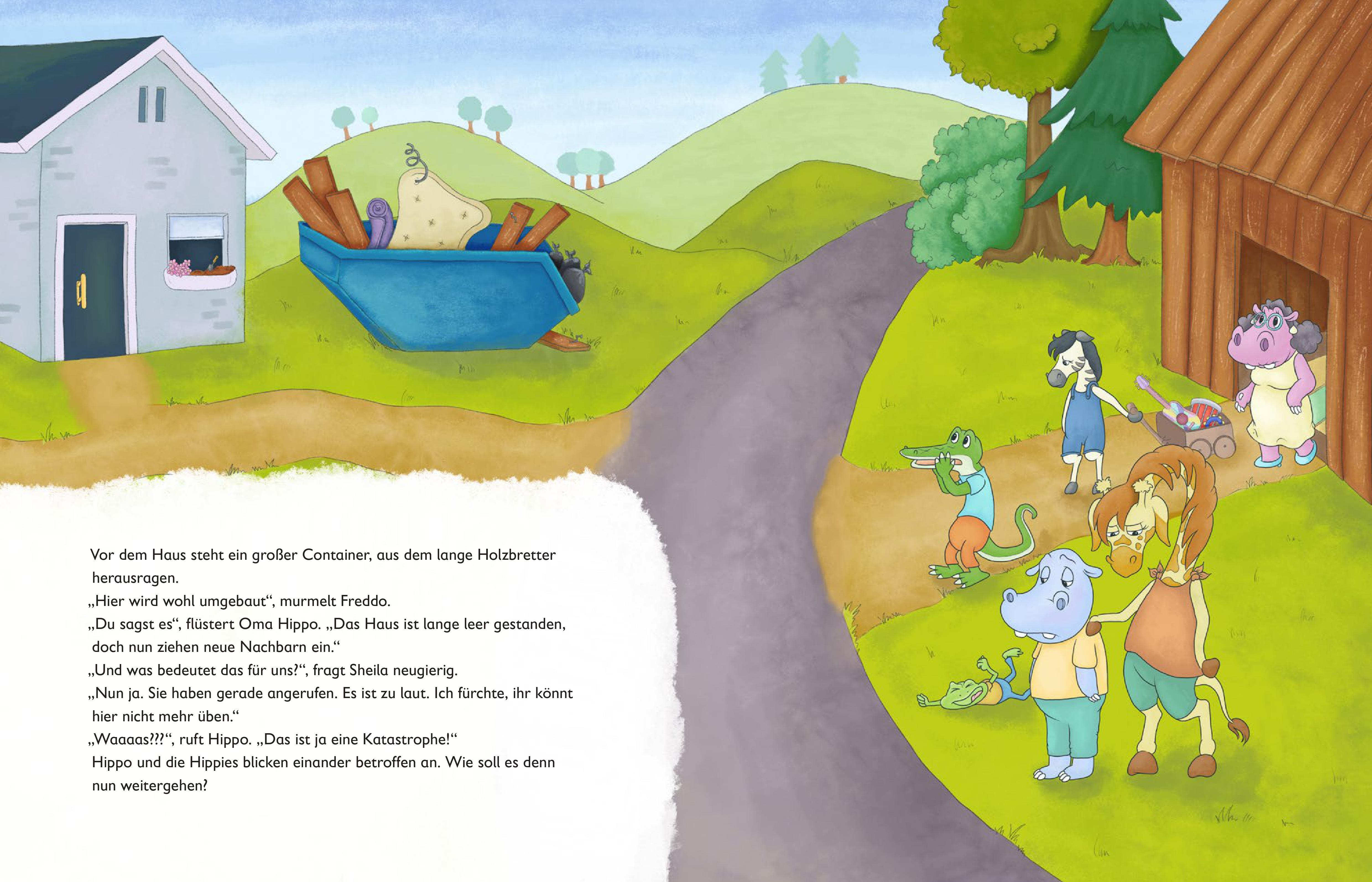 Beispielinhalt (Bild) Hippo baut ein Baumhaus