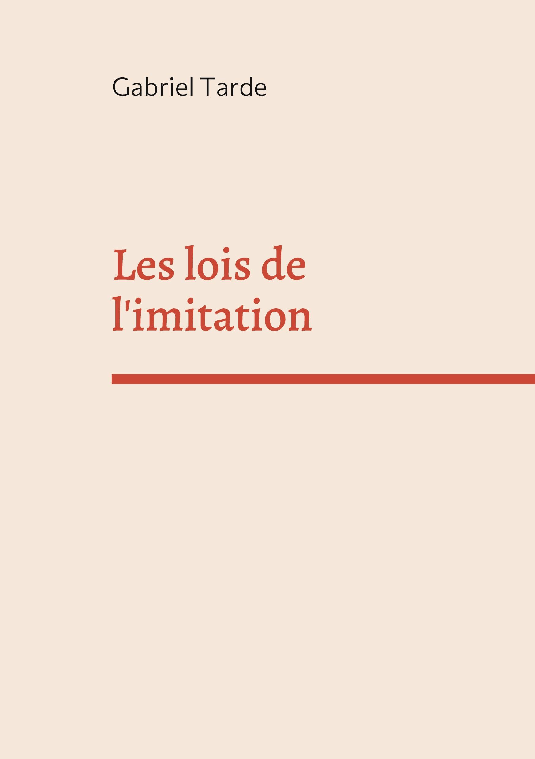 Vorderes Coverbild Les lois de l'imitation