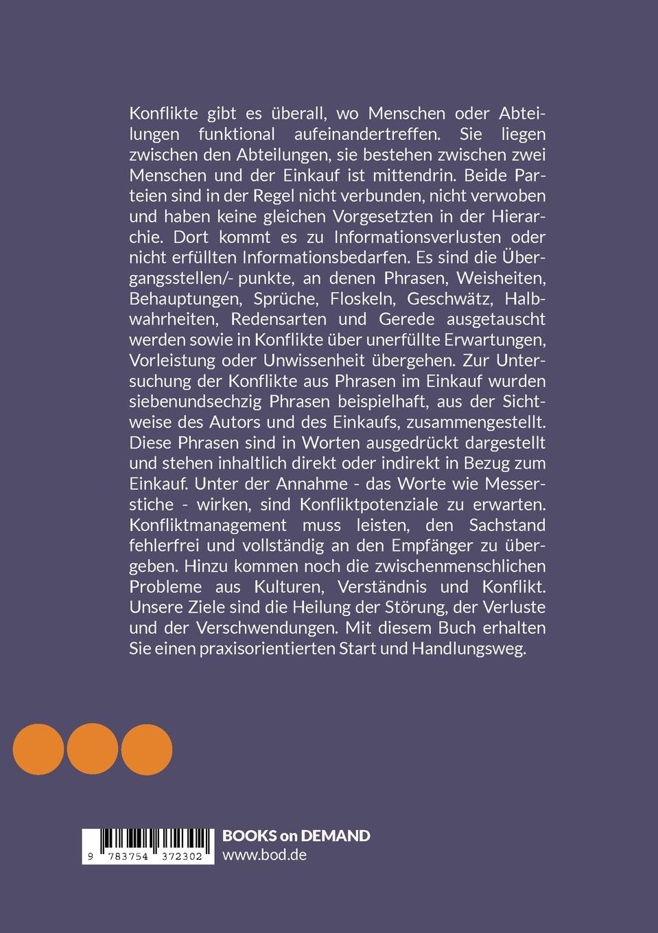 Rückseitencover Konflikte aus Phrasen und Weisheiten im Einkauf