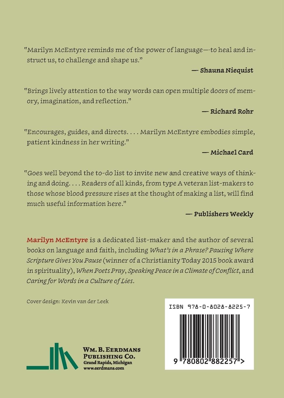 Rückseitencover Make a List