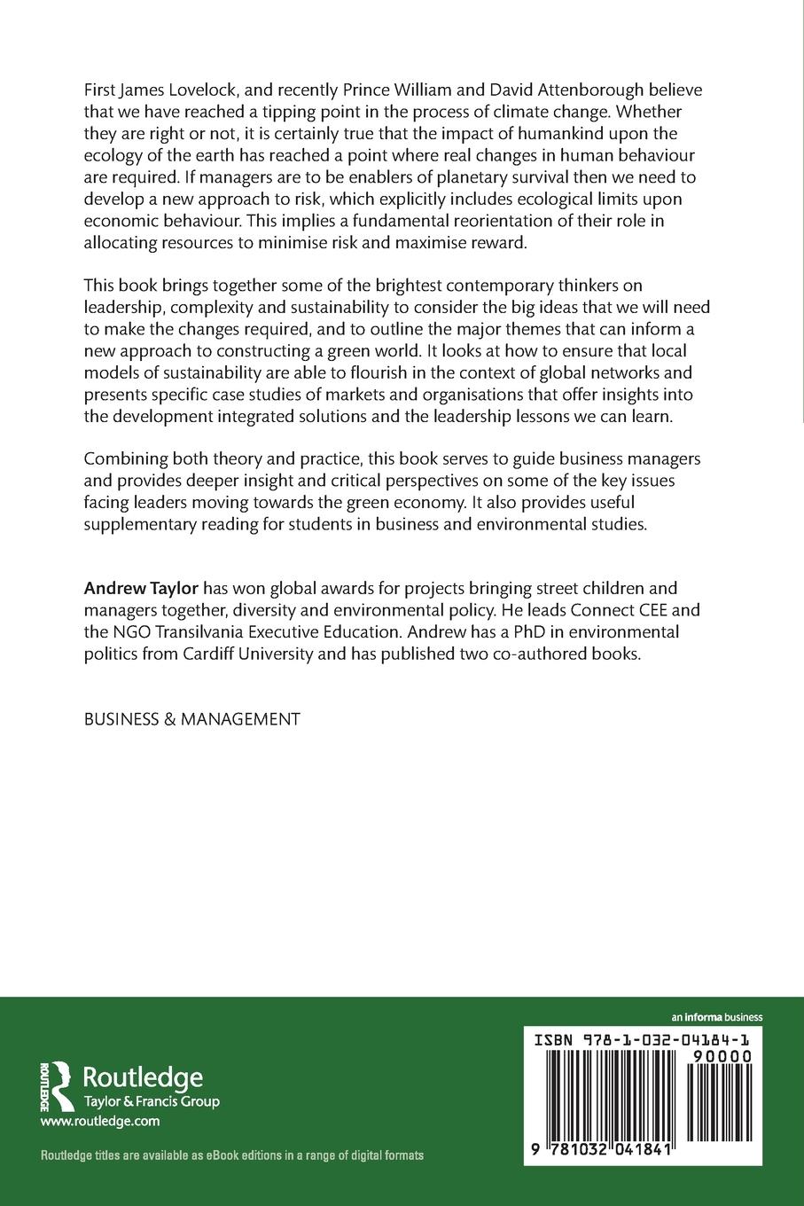 Rückseitencover Rethinking Leadership for a Green World