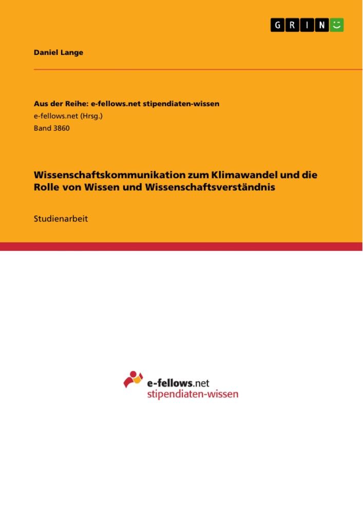 Vorderes Coverbild Wissenschaftskommunikation zum Klimawandel und die Rolle von Wissen und Wissenschaftsverständnis