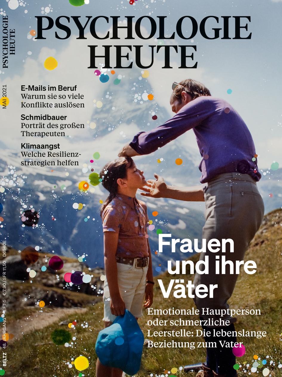 Vorderes Coverbild Psychologie Heute 5/2021: Frauen und ihre Väter
