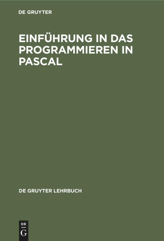 Vorderes Coverbild Einführung in das Programmieren in PASCAL