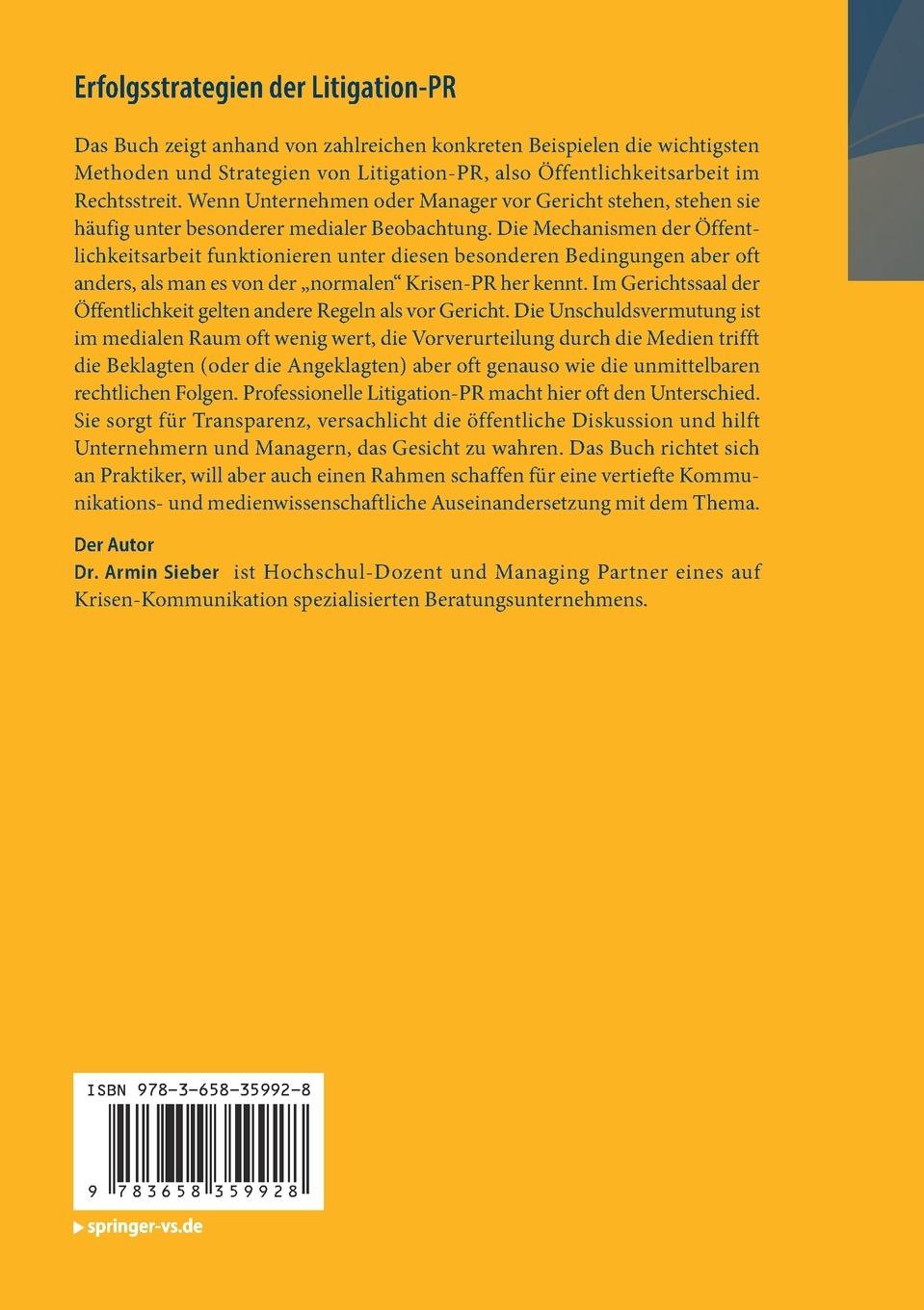 Rückseitencover Erfolgsstrategien der Litigation-PR